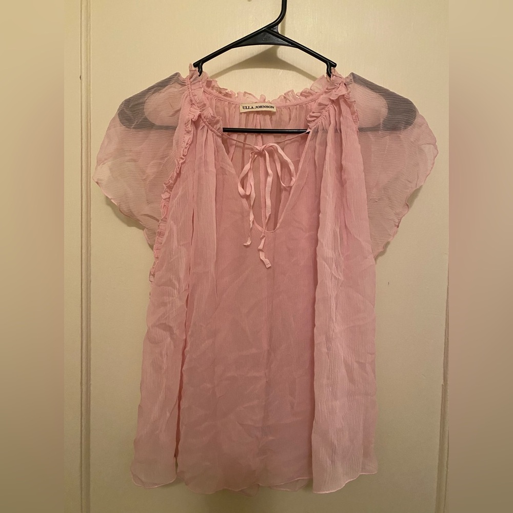 Ulla Johnson Pink Silk Sleeveless Blouse